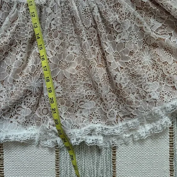 For Love & Lemons Jelena White Tan Lace Strapless Mini Dress Women’s Size Medium - Picture 6 of 14